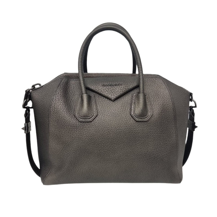 Pre Loved Givenchy Antigona Medium Handbag| Dark Grey Pebbled Goat