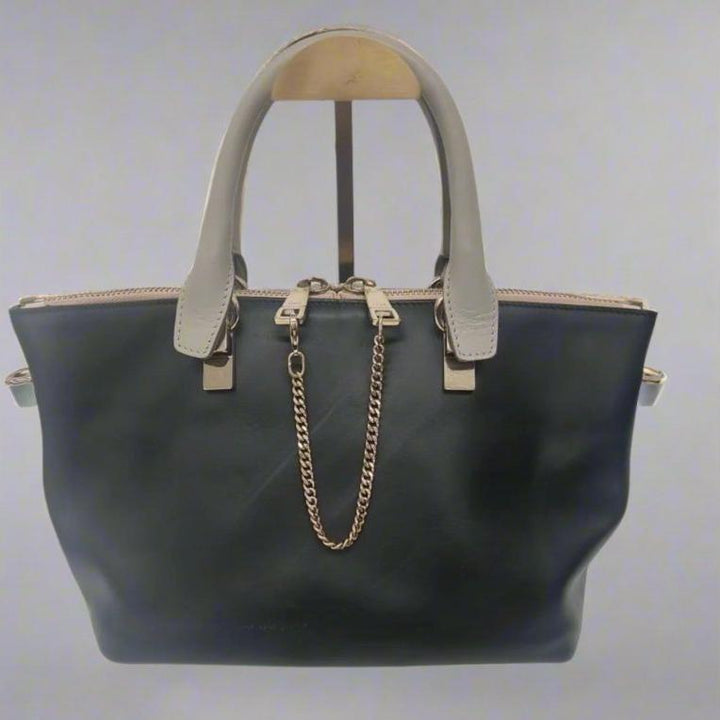 Chloe Medium Baylee Black Leather Tote Bag