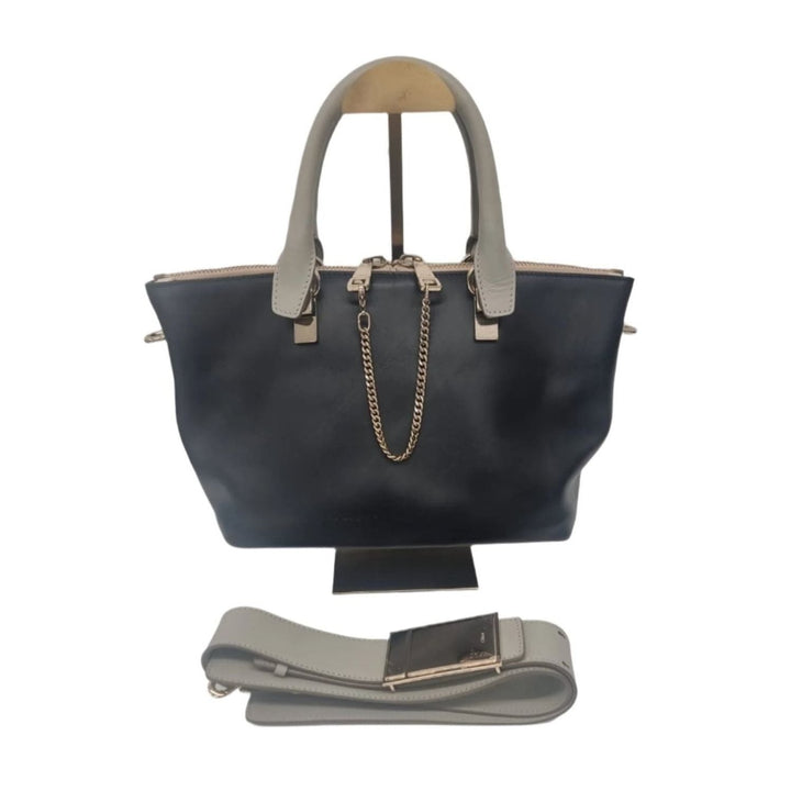 Pre loved Chloe Medium Baylee Tote Bag | Black & Stone