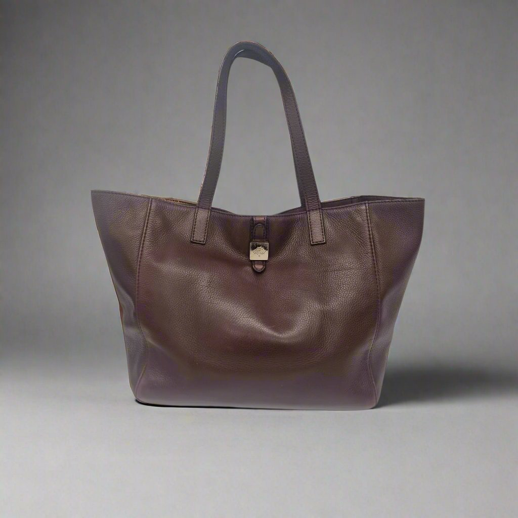  Mulberry Tessie Leather Large Tote Bag Oxblood