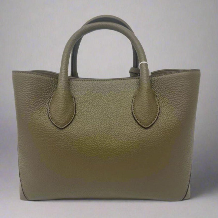 Aspinal Midi London Leather Tote Bag | Olive Pebble